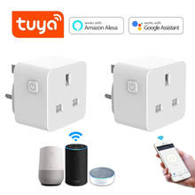 Tuya Wifi Smart Socket Wireless Power Plug UK 13A 220V Remote Voice Control Monitor Timer Socket Work With Google Home Alexa APP 2024 - buy cheap