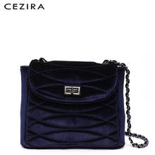 Cezira marca de luxo veludo corrente bolsa ombro para as mulheres 2021 couro do plutônio moda linha crossbody bolsas senhoras aleta bolsa 2024 - compre barato