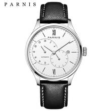 New Parnis Automatic Watch Men Ultra Thin Mesh Steel Band Leather Strap Men's Mechanical Watches horloge mannen 2019 with box 2024 - buy cheap