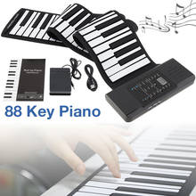 Piano eletrônico de rolagem com 88 teclas, teclado flexível de silicone portátil, recarregável, alto-falante embutido 2024 - compre barato