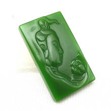 Collar con colgante de Jade Natural chino HeTian, joyería de dijes de moda tallada a mano, amuleto favorable, regalos 2024 - compra barato