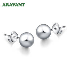 925 Silver 10MM Smooth Bead Ball Stud Earring For Women Fashion Silver Jewelry 2024 - buy cheap