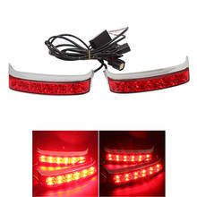 Alforja LED cromada para motocicleta, luz trasera roja de freno, luz de giro para Harley Road Glide FLHTK 2014-2020 2024 - compra barato
