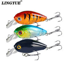 LINGYUE New 1pcs Small 4.5cm 4g Laser Hard Crank Fishing Lure Crankbait Treble Hooks 3D Eyes Plastic Bait Wobbler Tackle Pesca 2024 - buy cheap