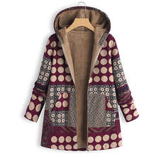 Floral Print Fluffy Fur Fleece Coat Winter Warm Zipper Loose Long Outerwear Plus Size 5X Ethnic Style Women Long Sleeve Jackets 2024 - buy cheap