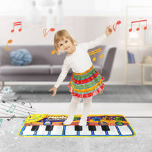 Детская музыкальная игрушка коврик для пианино с животным звуком Регулируемый Детский инструмент клавиатура Коврик подарки Обучающие игрушки для детей 2024 - купить недорого
