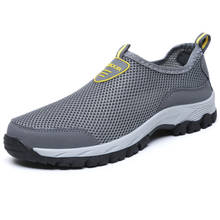 Zapatos planos de malla transpirable para Hombre, zapatillas de deporte informales, sin cordones, para senderismo, talla 39-49 2024 - compra barato