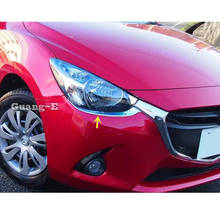 For Mazda 2 Demio 2015 2016 2017 2018 Front Fog Light Lamp Eyebrow Detector Frame Stick ABS Chrome Cover Accessories 2pcs 2024 - buy cheap