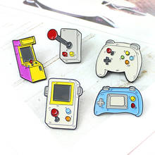 Game Machine Casual Brooch Cartoon Retro Anime Game Control Handle Prizes Slot Machine Enamel Pin Coat Badge for Children 2024 - buy cheap