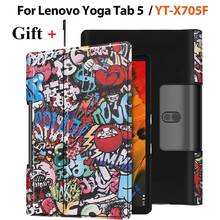 For Lenovo Yoga Tab5 YT-X705F Smart Cover Magnet Printed Pu Leather Tablet case for Yoga Tab 5 10.1 Funda Shell with Stylus 2024 - buy cheap