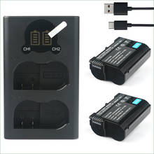 2 шт. EN-EL15 батарея EL15 + двойное зарядное устройство USB для Nikon EN-EL15a EN-EL15b D500 D600 D610 D750 D800 D810 D850 1 V1 2024 - купить недорого