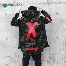 Chaqueta de camuflaje para hombre, abrigo Bomber de algodón con estampado X, de alta Calle, estilo Harajuku, ropa de calle para piloto 2024 - compra barato