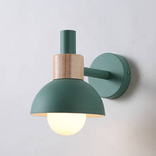Luminária de parede macaroon, iluminação nórdica de madeira para cozinha, restaurante, moderna lâmpada de parede 2024 - compre barato