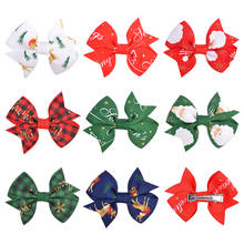 8 Pcs/lot Christmas Hair Bows With Clip For Baby Girls Grosgrain Ribbon Hair Clips Boutique Hairpins Barrette Hair Accessories 2024 - buy cheap