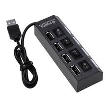 New 4 port High Speed USB 2.0 HUB With On/Off Switches + DC Power Adapter Cable For PC Laptop High Quality Hot Sale Dropshiping 2024 - buy cheap