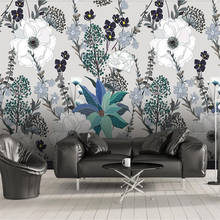 Milofi-papel tapiz 3D personalizado, mural de plantas tropicales europeas, hojas, flores, Fondo de pared para decoración de sala de estar y dormitorio 2024 - compra barato