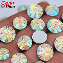Cong Shao 12/14/16/mm AB Color Round Resin Rhinestone Applique Flatback Stones And Crystals DIY Costume Button Accessories CS83 2024 - buy cheap
