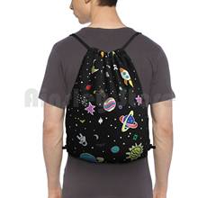 Супергерой Космос Рюкзак сумка с Кулиской Сумка для спортзала водонепроницаемый супергерой Космос Звезды Луна фотокорабль планеты 2024 - купить недорого