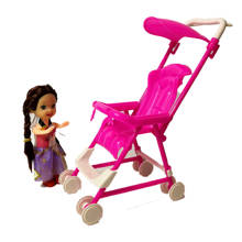 Boneca de brinquedo para barbie, carrinho de bebê rosa de montagem, acessórios de brincar de fingir, presente para menina, móvel de casa 2024 - compre barato
