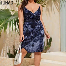 TUHAO mother mom sexy women party dress PLUS SIZE 8XL 6XL 4XL 2XL female sleeveless print elegant dresses large size clothing 2024 - buy cheap