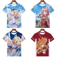 Camiseta de Anime Tate no Yuusha no Nariagari para niña, camisa de aumento del escudo, héroe Raphtalia, dibujos animados, 3D, manga corta, Modal, ropa de calle 2024 - compra barato