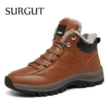 SURGUT Men Boots New Lace Up Men shoes Non-slip Wearable Large Size Casual Shoes Plus Retro Trend Men's Fashion Warm Snow Boots 2024 - buy cheap