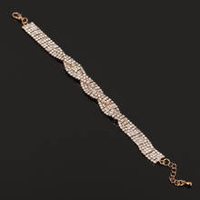 Carddoor New Luxury Rhinestone Bracelets For Women Bridal  Silver Plated Charm Bracelets Bangles Wedding Jewelry Accessories 2024 - buy cheap