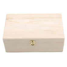 Caixa de armazenamento artesanal, caixa organizadora de cartões e feitos à mão com tampa de madeira natural e fechadura dourada 2024 - compre barato
