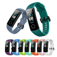 Pulseira para honor band 4 5 pulseira de substituição para huawei honor band 5 4 pulseira inteligente esporte silicone pulseira pulseira cinto 2024 - compre barato