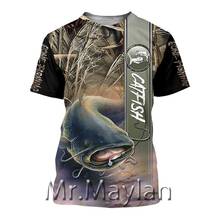 Catfish Fishing 3D printed summer men's T shirt Fashion T-shirt Casual Tee shirt/Streetwear Men clothes 2020 Oversized 5XL L759 2024 - buy cheap
