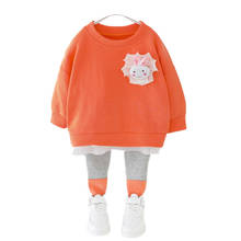 Nova primavera outono crianças roupas da moda do bebê meninas dos desenhos animados t camisa calças 2 pçs/sets da criança roupas de algodão infantil agasalho 2024 - compre barato