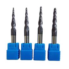 5pcs R0.25/0.5/0.75/1.0 D4*20.5*50L*2F Tungsten Solid Carbide HRC55 Coated Taper Ball Nose End Mills Taper And Cone Endmills 2024 - buy cheap