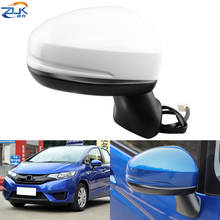 ZUK для HONDA Fit Jazz GK5 2015-2020 Автомобильное зеркало заднего вида для наружной двери в сборе боковое зеркало 3 контакта без указателя поворота 2024 - купить недорого
