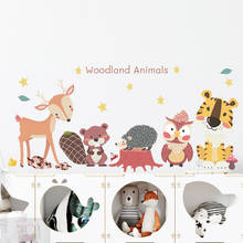 Adesivo de parede de animais fofos para crianças, estilo nórdico, decoração de quarto infantil, decalque vinil, removível, decoração de casa 2024 - compre barato