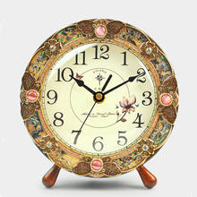 Relógio de mesa estilo europeu, relógio de mesa redondo retrô para sala de estar, quarto, relógio de mesa criativo antigo 2024 - compre barato
