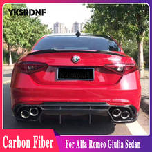 YKSRDNF Carbon Fiber / FRP Rear Spoiler Trunk Boot Lip Wing Spoiler For Alfa Romeo Giulia Sedan Quadrifoglio Verde 2015-2021 2024 - buy cheap