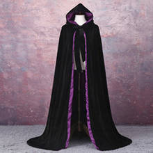 High Quality Soft Velvet Cloak Outdoor Halloween Hooded Fur Cloak Autumn Fashion Coat Velvet Cape Wedding Shawl cloak 2024 - buy cheap
