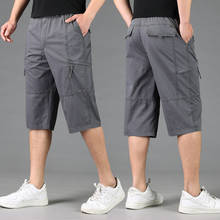 Calção solta masculina casual, calção de algodão tamanho grande para o verão, calção de ferramentas de cintura elástica para homens, tamanho 6xg 2024 - compre barato