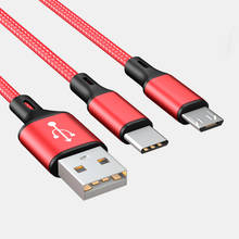 Mzxtby 2 в 1 Micro USB Type C зарядное устройство нейлоновый Дата-кабель USB C Зарядка для Huawei Samsung Oneplus Xiaomi Mi Power Bank телефонный кабель 2024 - купить недорого