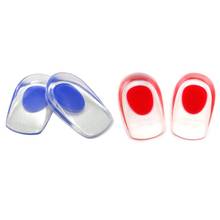 1 Pair Soft Silicone Increase Heel Cup Support Pad Gel Shock Cushion Orthotic Insole Plantar Foot Care Half-height Mat 2024 - buy cheap