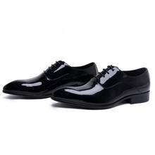 Zapatos de vestir de charol para hombre, calzado sencillo y elegante, zapatos de boda con punta puntiaguda, trabajo de oficina y carrera de alto grado, color negro, 37-44 2024 - compra barato