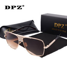 2021 DPZ  Fashion Metal gradient square frame men's sunglasses brand Design driving sunglasses Vintage sun Glasses oculos de sol 2024 - buy cheap