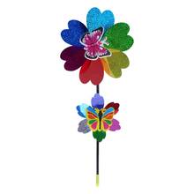 Ootdty colorido lantejoulas moinho de vento girador casa jardim quintal decoração crianças brinquedo 2024 - compre barato