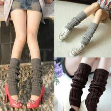 Winter Leg Warmers for Women Solid Color Warm Cable Knit Leg Warmers Knitted Crochet Thigh High Long Socks гетры женские 2024 - buy cheap