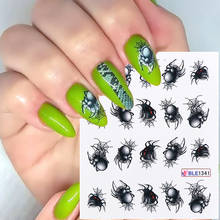 1pcs Spider Nail Art Stickers Halloween Design Water Transfer Sliders Wraps Decals Tip Design Nail Manicure Decoration SABLE1341 2024 - buy cheap