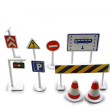 9pcs/lot DIY Mini Signpost Traffic Scene Educational Toys Cheap Car Toys Gift For Children Traffic light Signs Model Toy 2024 - buy cheap