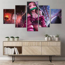 5 pçs sexy menina jogo anime poster gamer animação decoração da arte parede quadro modular quadros em tela para o adolescente sala de estar decoração 2024 - compre barato