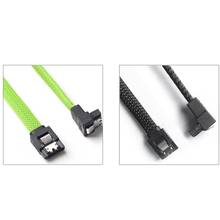 Cable de datos SATA 3,0 III SATA3, 50CM, 7 pines, ángulo recto, 6 Gb/S, SSD, HDD, disco duro, con manga de nailon, verde y B, 2 uds. 2024 - compra barato