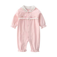 Бренд новорожденный детский комбинезончик; Одежда для новорожденных; Хлопковая футболка с длинными рукавами одежда для маленьких девочек для девочек, розовое платье принцессы костюм новорожденных ползунки; Одежда для малышей 2024 - купить недорого