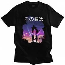 Camiseta anime japonês clássica com o seu nome, camiseta masculina manga curta de algodão, gola redonda, camiseta gráfica kimi no na wa 2024 - compre barato